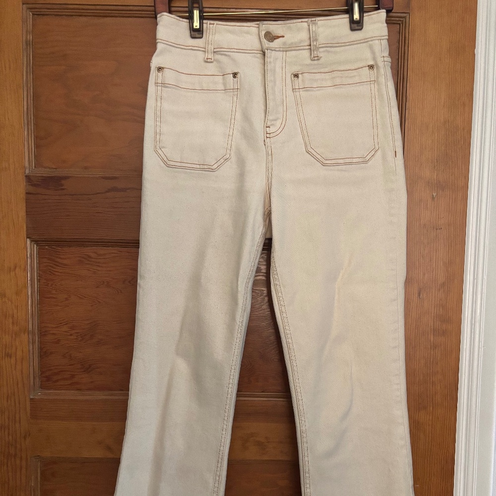 ZARA CREAM DENIM JEANS